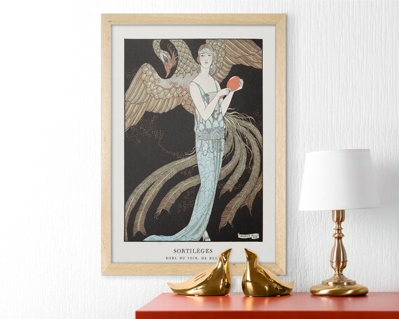 Evening Dress 1922 Fashion Illustration by George Barbier Poster, Black  Retro Home Decor, Beige Retro Wall Decoration, Housewarming Gift - Etsy