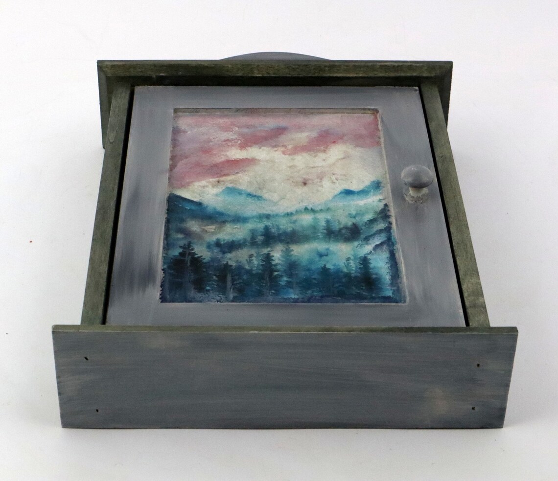 Hand-painted Key Box Decorated With Decoupage Method. With Tops With 6 ...