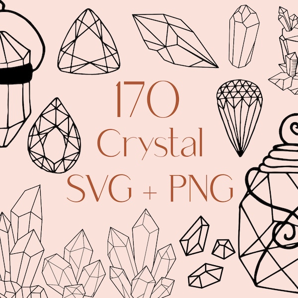 Crystal SVG, Gem SVG, Witchcraft Svg, Celestial Svg, svg file, Magic Svg, Gemstone Svg, Mystical svg, witches svg, gothic svg, Witch Svg