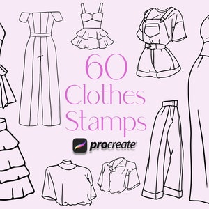 Procreate Clothes Stamps, Procreate Clothing Stamps, Procreate Fashion, Dresses Procreate Stamps, Procreate lace, procreate stamps