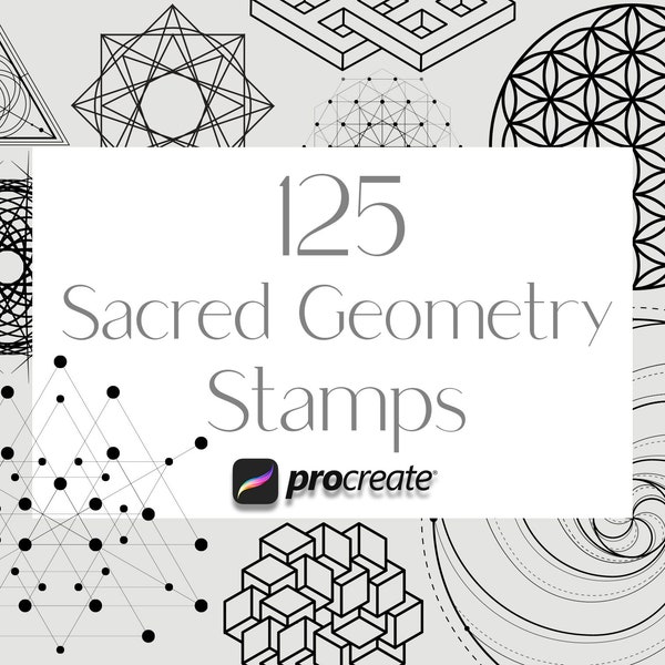 Sacred Geometry Procreate Stamps | Minimalistic Tattoo Stamps | Procreate Essentials | Shape Procreate Stamps | Commercial Use Included