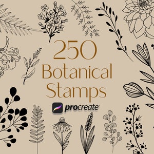 Botanisches Procreate, Blumen-Procreate, Blumen-Procreate, Procreate-Stempel, Procreate-Pinsel, Stempelpinsel, Blatt-Procreate, Pflanzen-Procreate