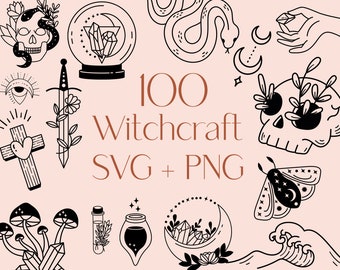 Witchcraft SVG Bundle: Mystical, Celestial, Gothic Designs (Commercial Use)