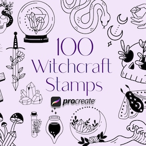 Witchcraft / Celestial Procreate Stamps, Procreate Boho, Procreate, Procreate Mystical Stamps, Witch Stamps, Procreate Magic Stamps