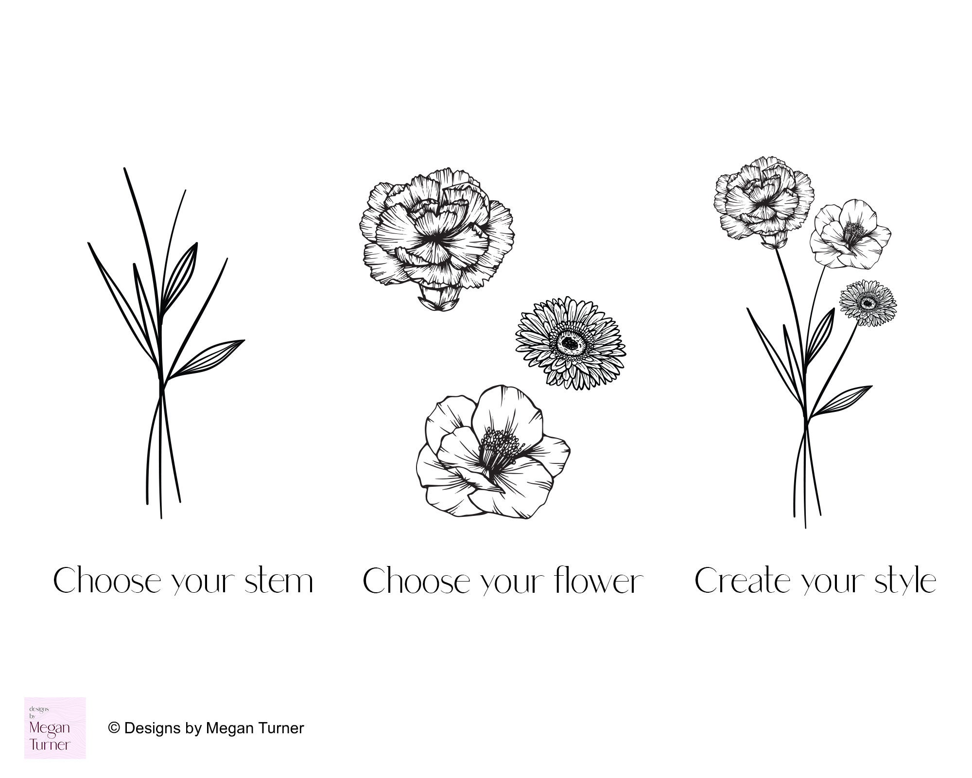 Birth Month Flower Stamps: Botanical Procreate Brushes (commercial Use ...