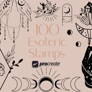 Procreate Esoteric Stamps, Procreate Mystical Stamps, Magical Stamps, Witchy Stamps, Celestial Procreate Stamps, Procreate Witchcraft