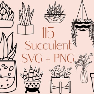 Suculento SVG, Cactus SVG, Paquete de Plantas SVG, Planta en Maceta Svg, Hoja Svg, Planta de Interior Svg, Flor Svg, Suculenta Png, Cactus Png, Planta Png