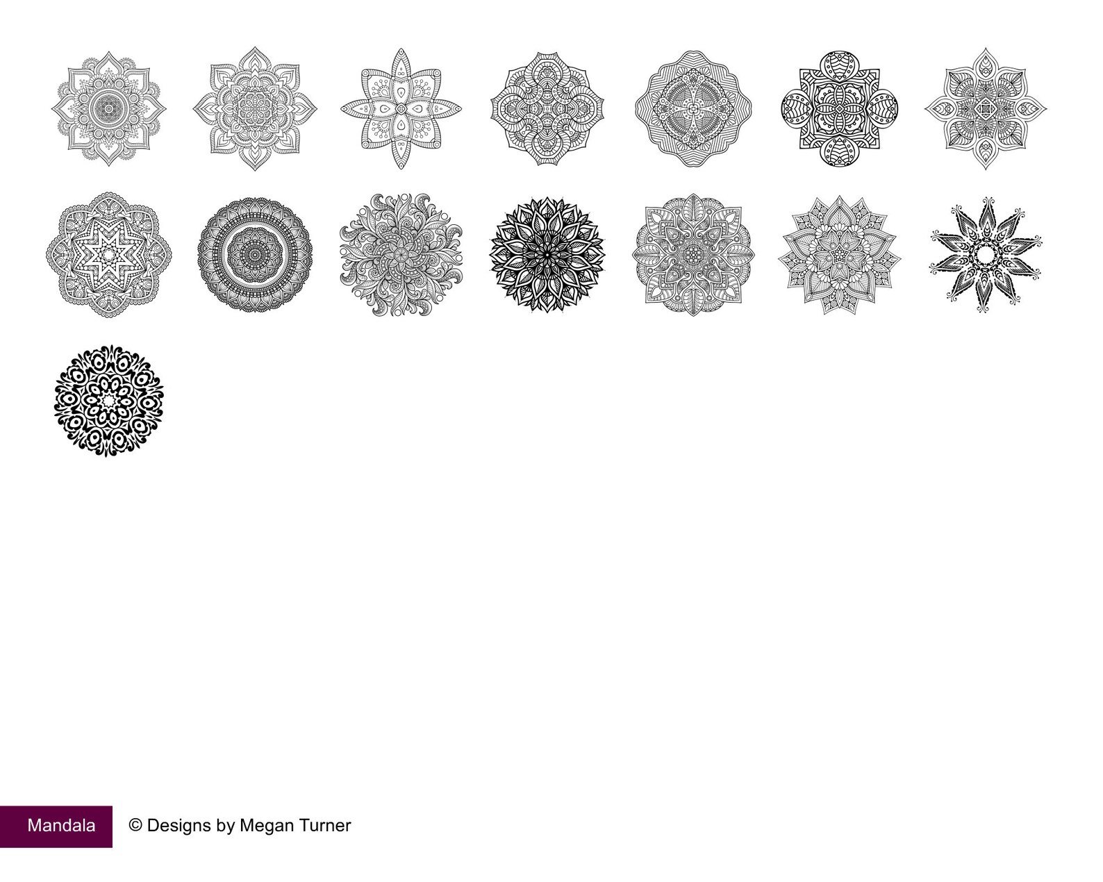 50 Mandala Procreate Stamps: Tattoo & Coloring Brushes (commercial Use ...