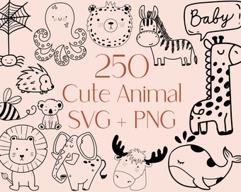 Animal SVG Clipart Bundle, Nursery Designs (Commercial Use