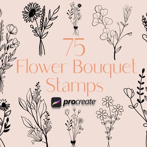 Procreate Blumenstrauß Stempel, Blumenstempel, Procreate Blumenstempel, Botanische Procreate Stempel, Blumenstrauß Stempel, Procreate Stempel Pinsel