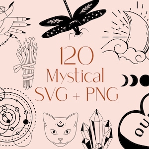 Mystieke SVG, hemelse SVG, heks SVG, SVG-bestanden, hekserij SVG bundel, Wicca SVG, magische SVG, boho SVG, maan SVG, gotische SVG, heksen SVG
