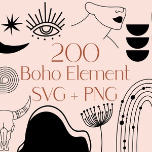 Boho SVG, SVG abstracto, SVG minimalista, Svg de moda, Paquete Boho Svg, Hippie Svg, LineArt Svg, Arte abstracto Svg, arte moderno svg