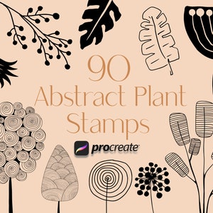 Procreate Abstract Plant Stamps, Procreate Boho Plant Stamps, Doodle Plants, Procreate Doodle Stamps,  Procreate Stamps, Procreate Brushes