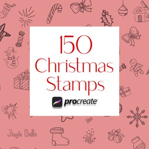 Procreate Christmas Stamps, Procreate stamps, Procreate brushes, Winter stamps, Christmas Brushes, Christmas Ornaments, Christmas Tree