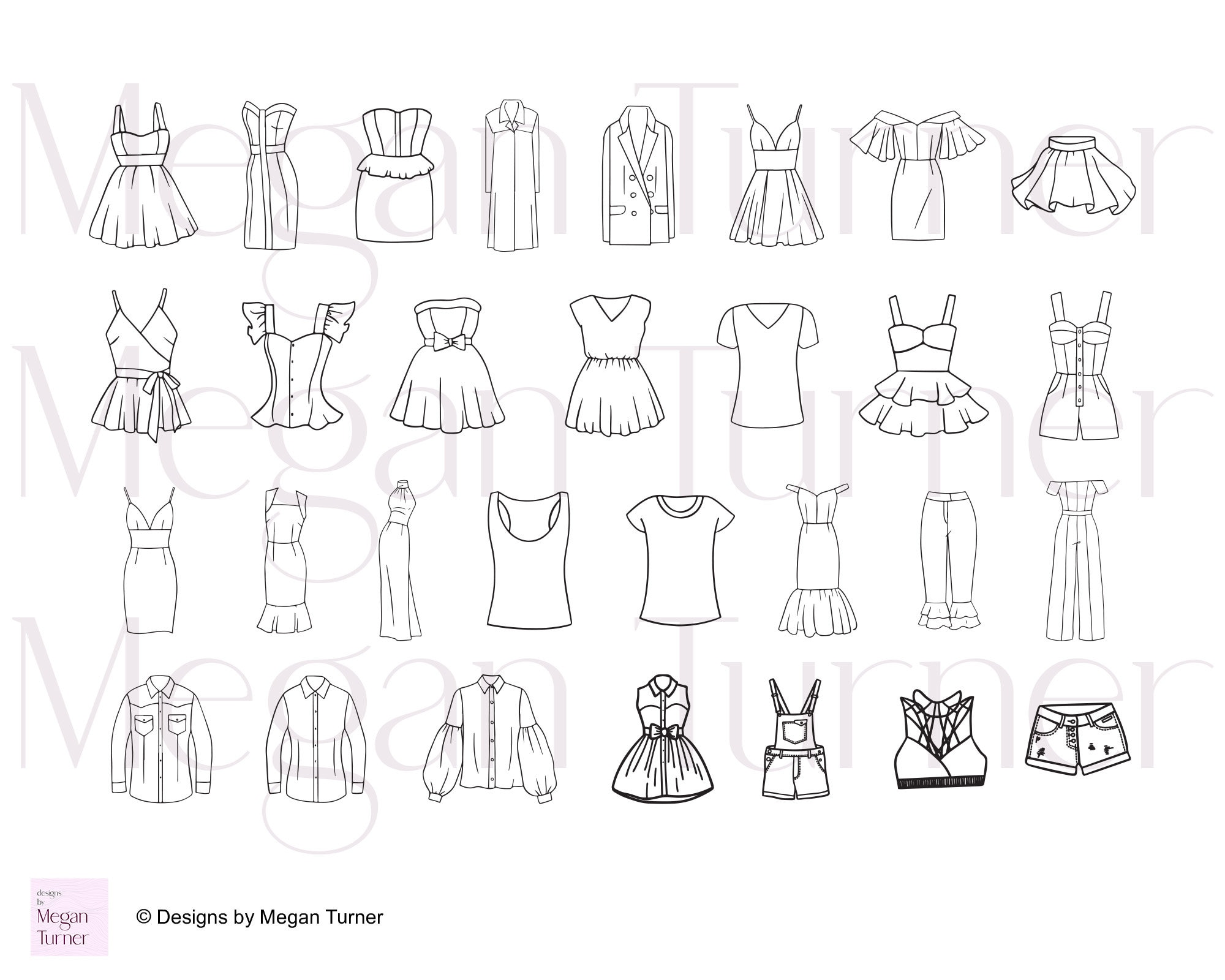 Clothing SVG Bundle: 60 Fashion Designs (commercial Use) - Etsy