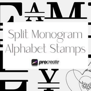 Procreate Schriftstempel, Procreate Schriftstempel, Procreate Alphabetstempel, Procreate Hochzeitsstempel
