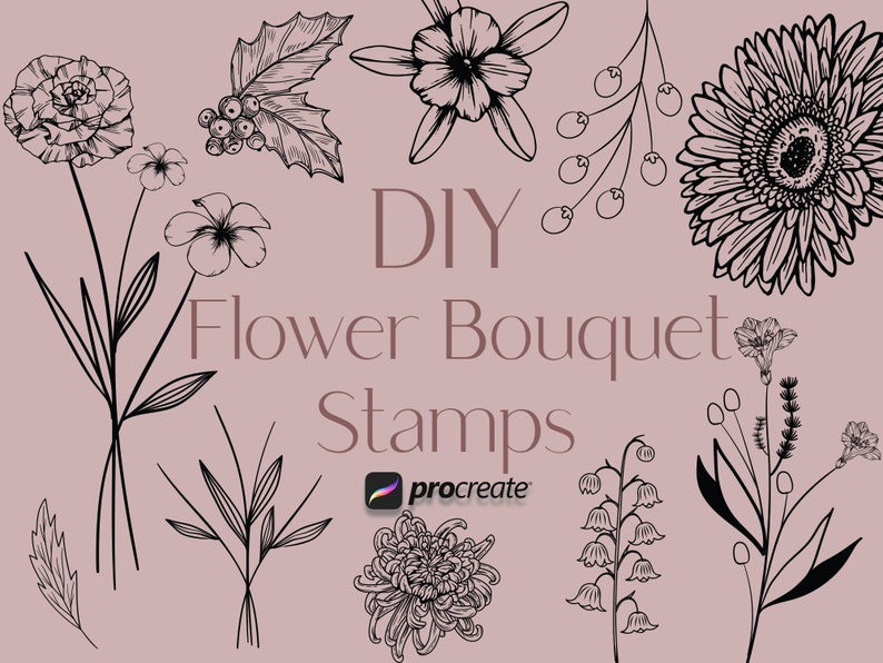Birth Month Flower Stamps: Botanical Procreate Brushes (commercial Use ...