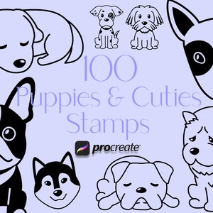 Procreate Dog Stamps, Puppies Procreate Stamps, Animal Procreate Stamps, Procreate Doodle Stamps, Procreate Stamps, Procreate Brushes