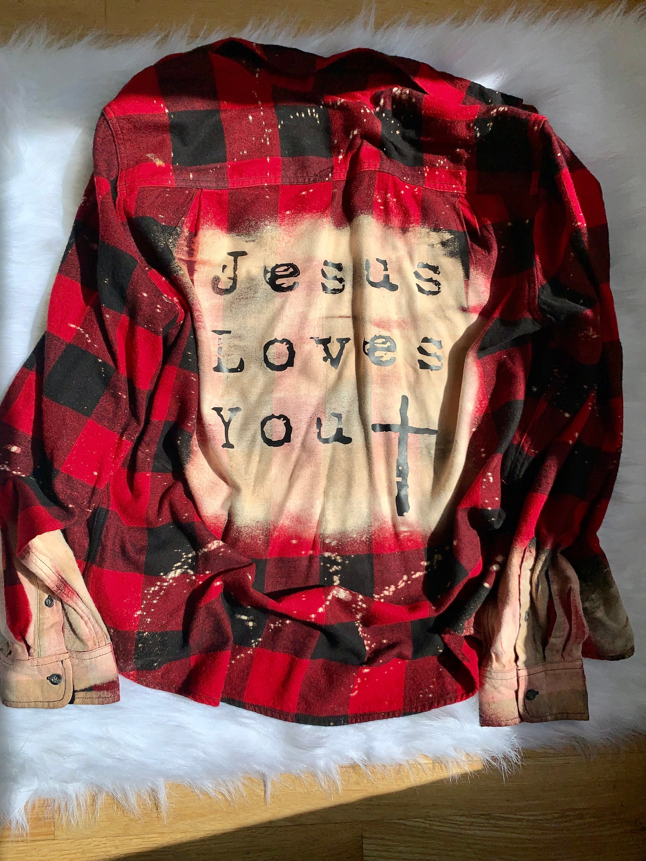 Christian Flannels Bleached Flannels Jesus Flannels Etsy
