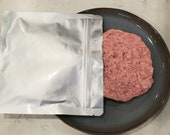 Freeze Dried 1/3 Lb Raw Sirloin Beef Hamburger Patties