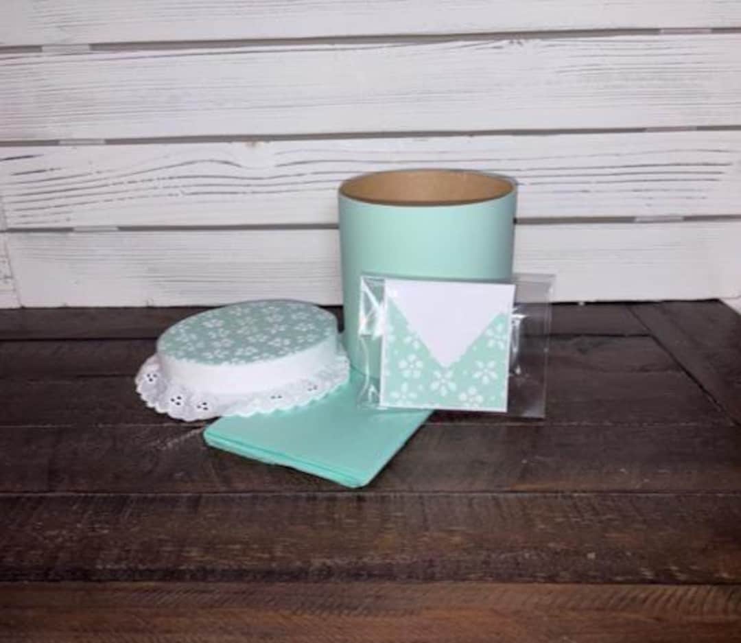5 Inch Round Gift Box Kit, Light Green Round Box, Round Box With Card ...