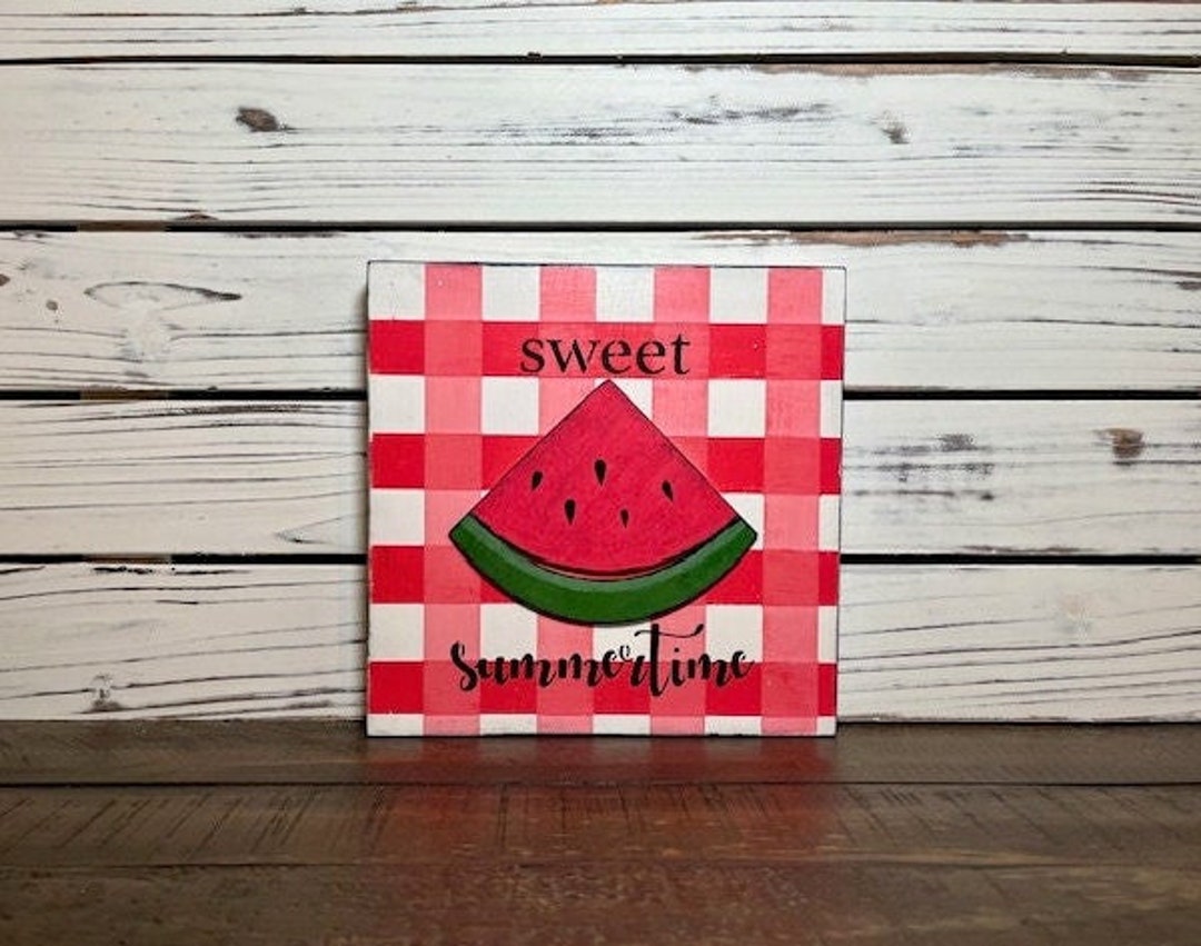 Watermelon Decor, Watermelon Wall Art, Sweet Summertime Watermelon Sign ...