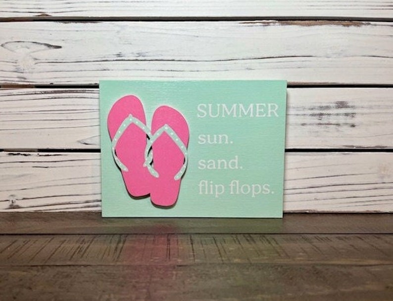 Summer Decor, Flip Flop Decor, Flip Flop Sign, 8x6 Inch Flip Flop Sign ...