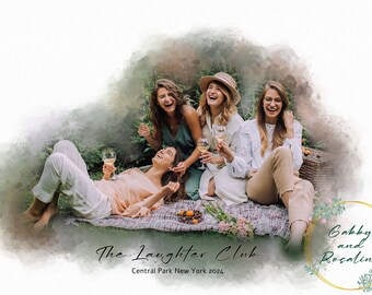 Custom Watercolor Friendship Painting, Portrait Painting From Photo, Friendship Portrait, Birthday Gift, Personalized Gift