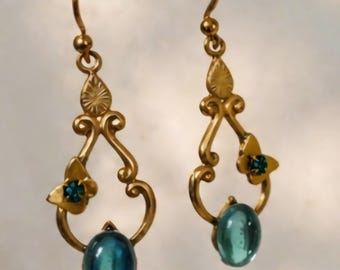 Teal Opaline Filigree Drops