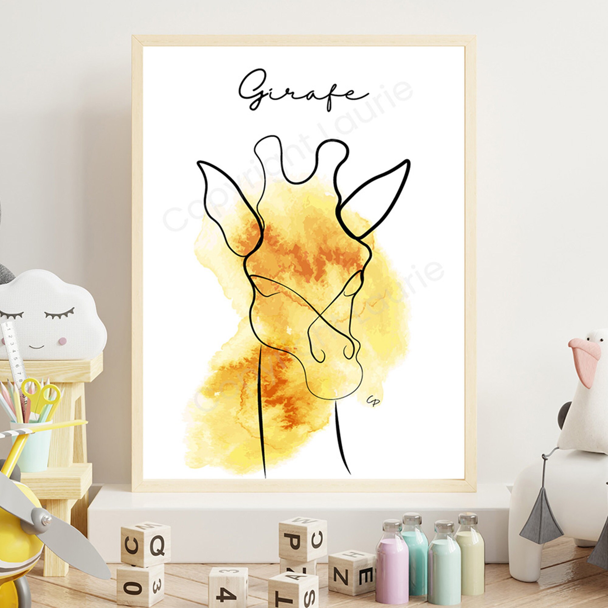 Affiche Girafe - Personnalisable