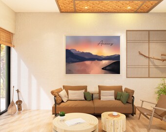 Annecy poster, landscape illustration