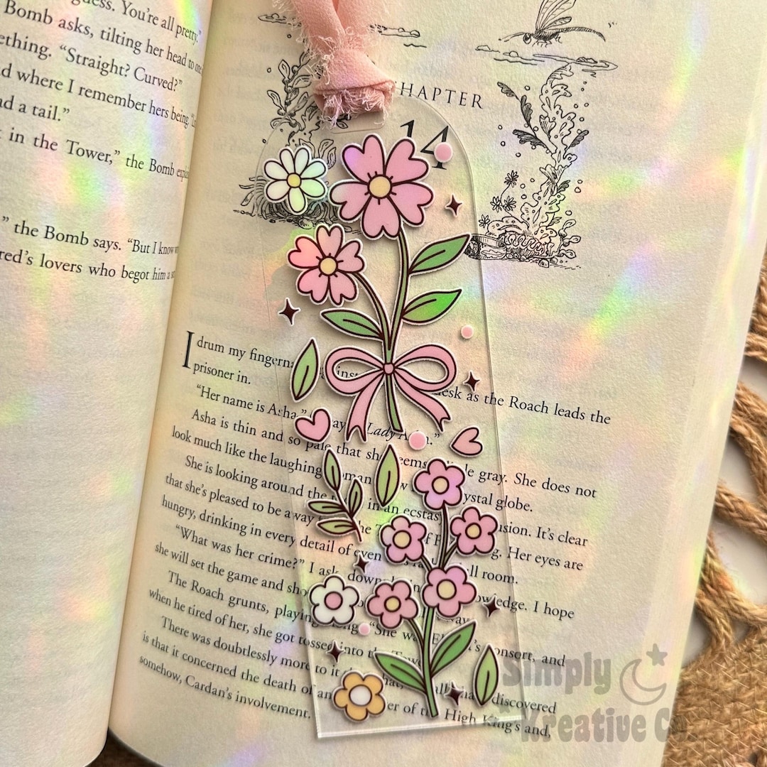 Floral Acrylic Bookmark | Pressed Flower Bookmark | Gift for Book ...