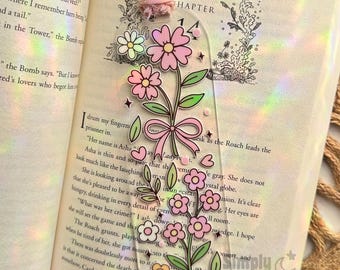Floral Acrylic Bookmark | Pressed Flower Bookmark | Gift for Book Lovers