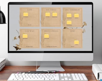 Airy Desktop Organizer Background Wallpaper - Computer, Laptop, ADHD, Digital To Do List, Weekly Planner, Task, Work, School, Personal