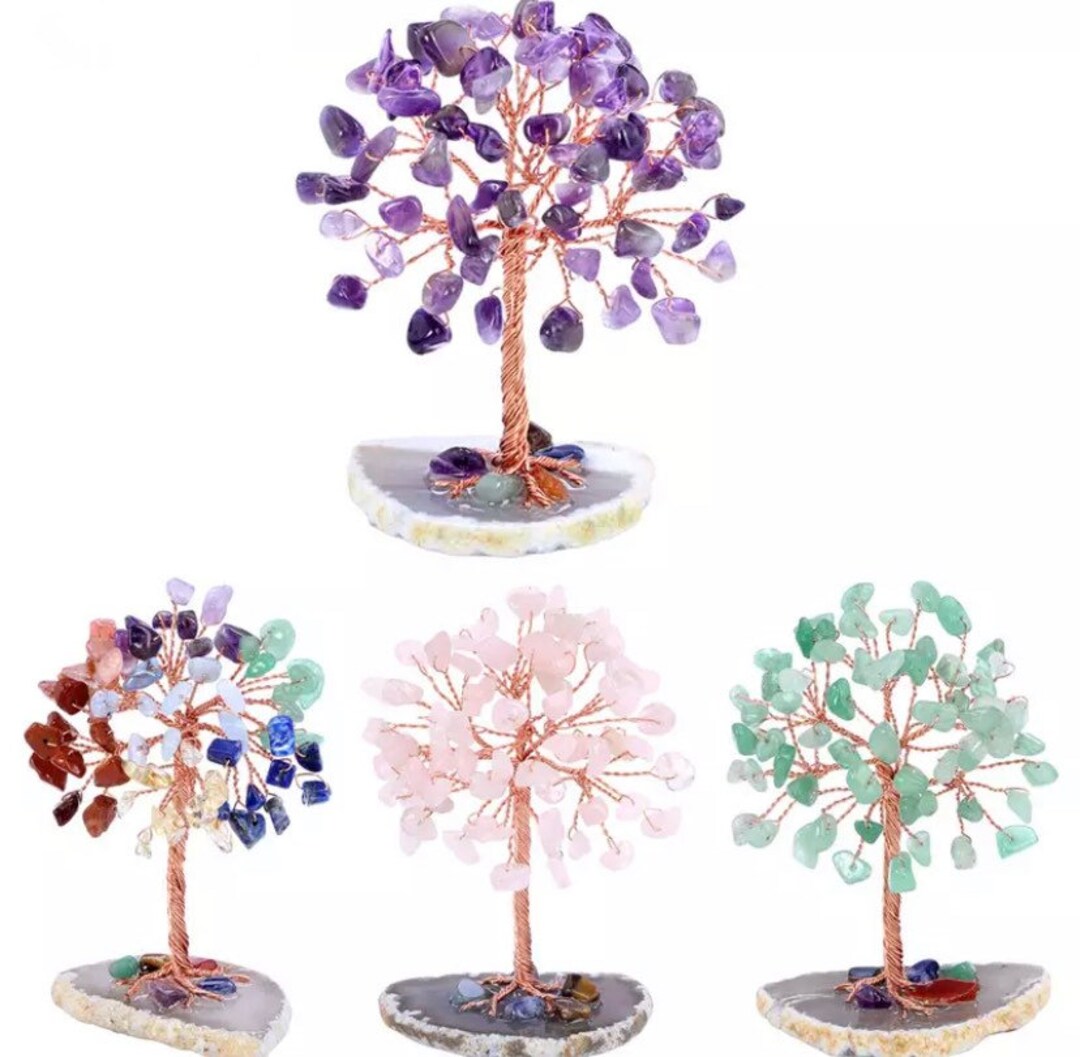 Mini Copper Wired Crystals Money Tree Home Feng Shui Crystal Etsy