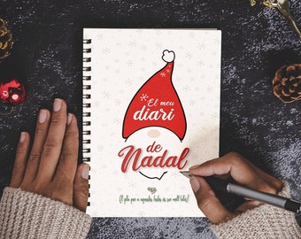 DIARIO de NAVIDAD imprimible perpetuo estilo journal en CATALÁN. Planificador de Navidad. Listas de cuadernos. Planificador Navidad. Tamaño A5 - pdf