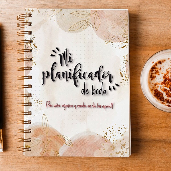 Planificateur de bodas | Journal de bord | Agenda de boda | Español, A5, 93 pages imprimibles + pestañas + separadores + libro de firmas