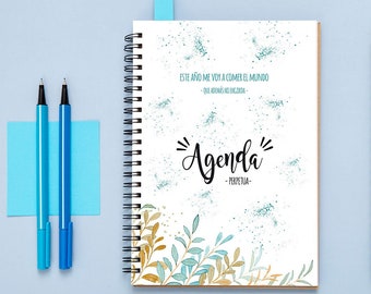 PLANIFICADOR PERPETUO imprimible en ESPAÑOL - Agenda/Organizador/Cuaderno/Planner con calendarios 2022-2023-2024.  Tamaño A5 - Formato pdf