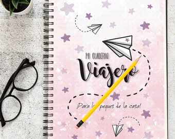 Cuaderno de VIAJES dla NIÑOS | Diario de viajes | Cuaderno viajero + actividades - Español, 56 stron imprimibles - A5 - PDF - 3 portady