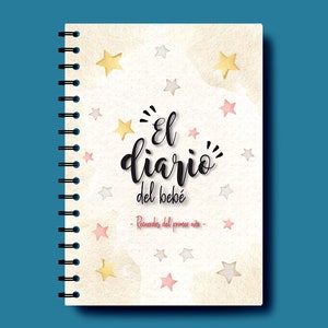 Diario del primer año del bebé imprimible / Cuaderno del bebé / Álbum del bebé / Libro primer año del bebé. Español, 90 págs. A5 PDF imagen 1