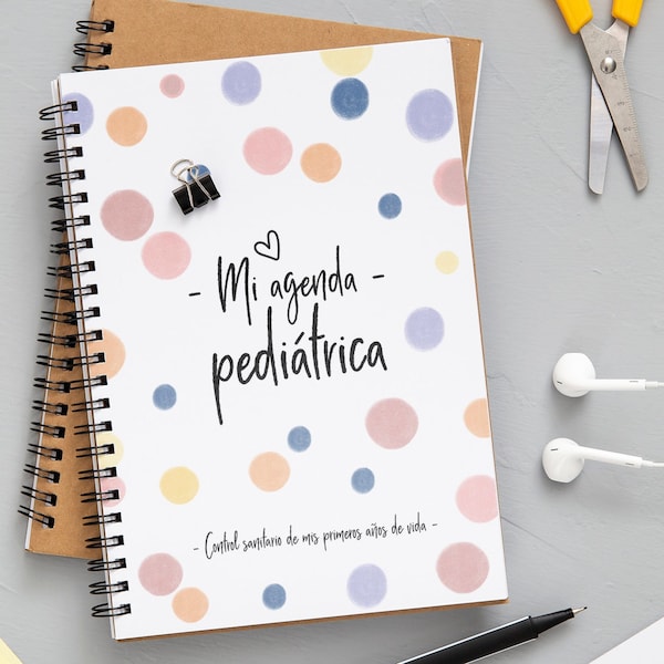 Planificador/agenda pediátrica en español con 33 páginas imprimibles. Medical Planner Printable. 2 PDF (niño-niña). Diseño  - A5 - DIGITAL