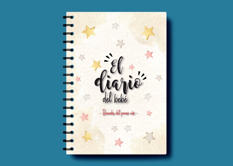 Diario del primer año del bebé imprimible / Cuaderno del bebé / Álbum del bebé / Libro primer año del bebé. Español, 90 págs. A5 PDF imagen 1