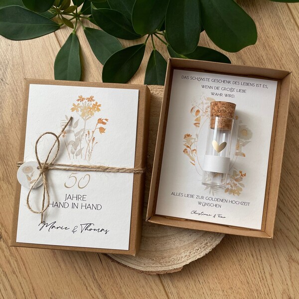 Geldgeschenk Goldene Hochzeit Geschenkschachtel personalisierbar