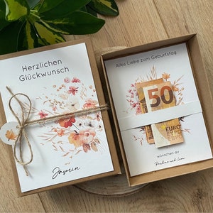 Geschenkschachtel Geburtstag Geldgeschenk Gutschein personalisierbare Box