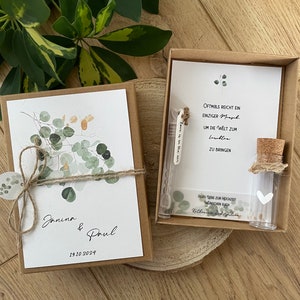 Geschenkbox Hochzeit Eukalyptus Geldgeschenk personalisierbar