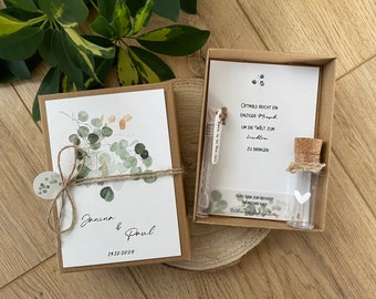 Geschenkbox Hochzeit Eukalyptus Geldgeschenk personalisierbar