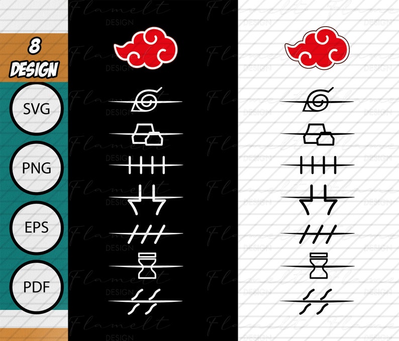Naruto Cloud Svg / Akatsuki Headband anime Svg naruto Etsy