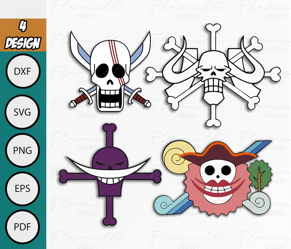Yonko's Pirate Skull SVG Yonko Logo Manga Design Png | Etsy UK