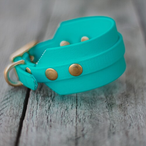 Collar+Leash TEAL, cheapest Elegant set for Italian Greyhound, Whippet, Saluki, Greyhound