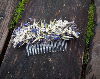 comb dried flowers hair wedding dry jewel sche pin